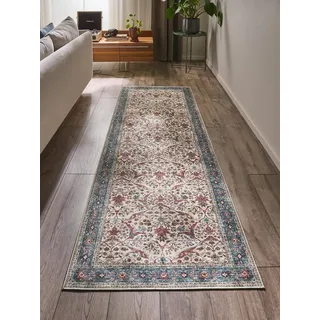 benuta Läufer Laury, rechteckig, Höhe: 5 mm, Teppich Wohnzimmer, Schlafzimmer, Esszimmer, Flur, Kunstfaser, Cozy bunt