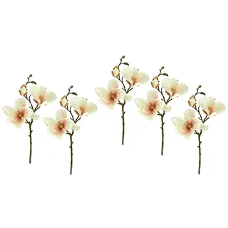 I.GE.A. Kunstzweig I.GE.A. "Magnolienzweig künstlich", weiß, rosa, B:16cm H:38cm L:12cm, Polyester, Kunstpflanzen, Kunstzweig, 5er Set Kunstblumen Magnolie Blume Seidenblumen Deko Frühling Hochzeit