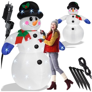 KESSER Weihnachtsfigur, Aufblasbarer Schneemann XXL 240cm LED-Beleuchtung Befestigung weiß