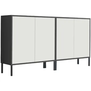 MID.YOU Sideboard Mailand Set 2 Anthrazit/Weiß