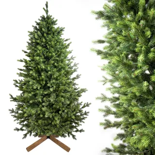Evergreen Tree® Künstlicher Weihnachtsbaum 230 cm | Naturgetreue 100% Spritzguss Weihnachtsbaum mit Holzständer, Made in EU - Tannenbaum Künstlich Artificial Christmas Tree