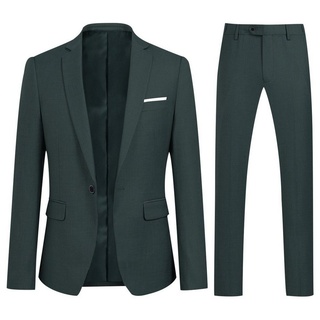 Allthemen Anzug (2 tlg, Sakko & Hose) Herren Business Anzug Slim Fit grün 3XL