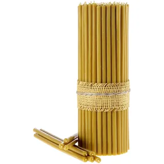 Danilovo Ritual Kerzen 100% Bienenwachs (Gelb) - Orthodoxe Kerzen für Gebet Tischdeko Hochzeit - Ungiftig, Ruß - Tropffrei, Nachhaltige Produkte, N20, Höhe: 30,5 cm, Ø 9,6 mm (15 stück)