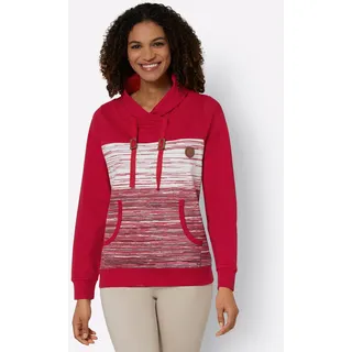 Sweatshirt CASUAL LOOKS Gr. 54, rot (rot, ecru, meliert) Damen Sweatshirts