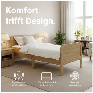 Homestyle4u Seniorenbett 90 x 200 cm Braun