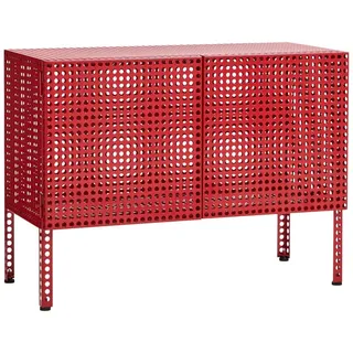 Sideboard | Perforated Cabinet niedrig - Wine Red