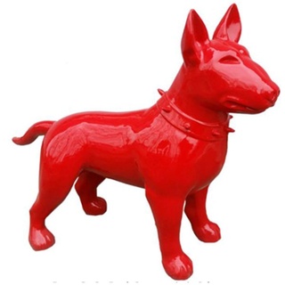 JVmoebel Skulptur »Abstrakte Figur Kunst Hund Skulptur Deko Design Statuen bunt Statue Garten Neu« rot