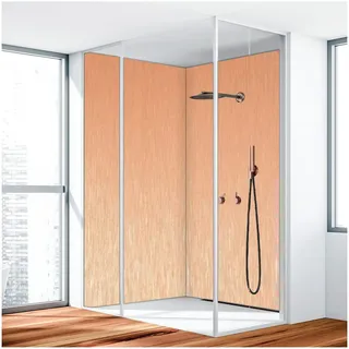 Duschrückwand, Badrückwand, Duschverkleidung, Wandverkleidung aus 3 mm Alu-Verbundplatte, Aluverbund Kupfer Gebürstet 008 110x260cm