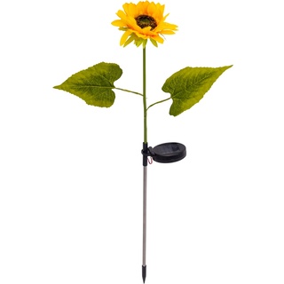 Näve Solar-Erdspieß Sonnenblumen IP44 Gelb-Grün 2er-Set 78,5 cm