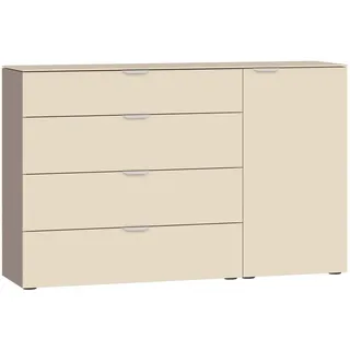 Jutzler Sideboard, Creme, Hellbraun, Kunststoff, 2 Fächer, 4 Schublade(n) Schubladen, 135x87x43 cm, Typenauswahl, Beimöbel erhältlich, in verschiedenen Größen Abdeckplatte aus Glas, Wohnzimmer, Kommoden & Sideboards, Sideboards