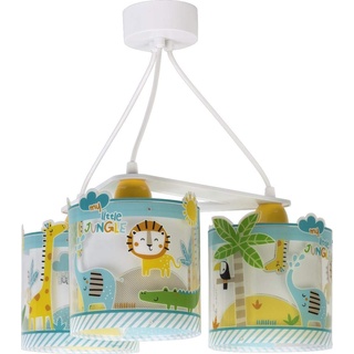 Dalber kinderzimmer, Pendelleuchte Hängelampe, Deckenleuchte Kinder, Deckenlampe kinderzimmer 3 Lichter My Little Jungle Dschungel tiere, 76114, E27, Bunt