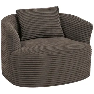 Mendler Sessel HWC-P18 Cord 370 g/m2 0 x 0 x 0 cm Braun mit Kissen