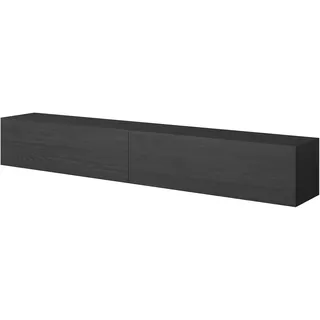 Selsey Bisira TV-Möbel 200 cm Esche Schwarz