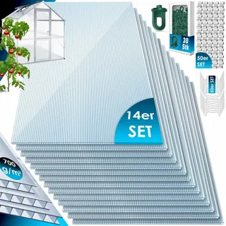Kesser KESSER® 14x Hohlkammerstegplatten 4mm - Transparent