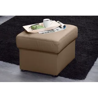 Hocker SIT & MORE "Bansin", braun (cappuccino), B:58cm H:45cm T:58cm, Luxus-Microfaser ALTARA NUBUCK (100% Polyester);SOFTLUX-Kunstleder;NaturLEDER (echtes Rindsleder)/Korpus SOFTLUX-Kunstleder, Hocker, Polsterhocker Lederhocker
