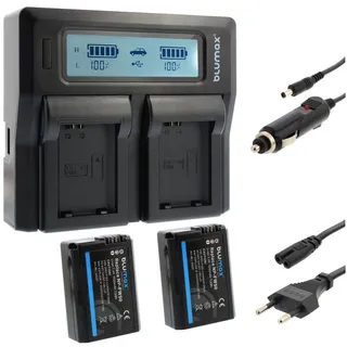 Blumax Set mit Lader für Sony NP-FW50 Alpha 6500 1030mAh Kamera-Akku