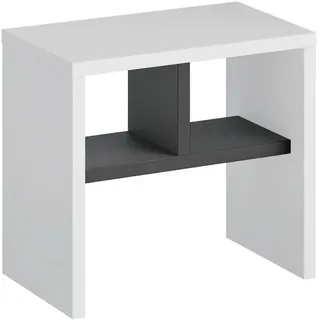 Livetastic Beistelltisch Komoti ca. 50x45x30 cm, Weiß/Anthrazit