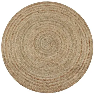 vidaXL Jute Geflochten Outdoor-Teppich Ø 90 cm Beige