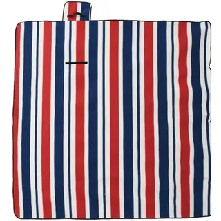 vidaXL Picknickdecke Faltbar rot und blau gestreift 200 x 200 cm