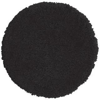 Spirella – Runde Mikrofaser-Badematte Highland – rutschfest, schnelltrocknend und waschbar – 100% strapazierfähiges und widerstandsfähiges Polyester – Schwarz – Ø 110 cm