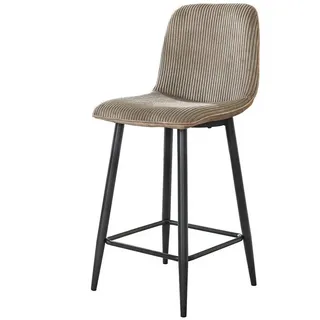 Feeling4Home Barhocker 2er-Set Barhocker Balurne mit Lehne - Cord-Bezug, Sand, Weicher und bequemer Stoff beige