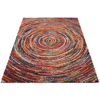 Hochflor-Teppich OCI DIE TEPPICHMARKE "Sixteen Round" Teppiche Gr. B/L: 120 cm x 170 cm, 25 mm, 1 St., bunt (multi) Esszimmerteppiche