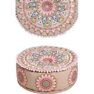 Marrakesch Orient & Mediterran Interior Pouf Baumwolle ø 50 cm Mehrfarbig