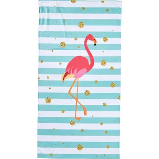 Strandtuch DONE. "Flamingo" Handtücher (Packung) Gr. B/L: 90 cm x 180 cm (1 St.), bunt Strandtücher gestreift & Motiv, mit Reisverschluss-Tasche für Wertgegenstände