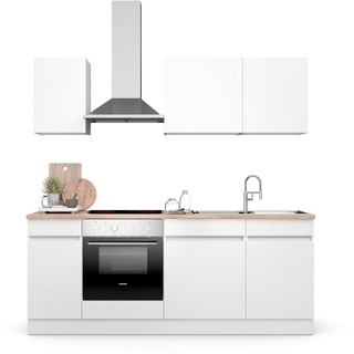OPTIFIT Küche Safeli, Breite 210 cm, wahlweise mit oder ohne Hanseatic-E-Geräte weiß