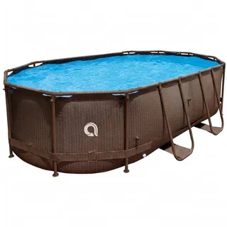 Avenli Framepool Frame Oval Pool 427 x 275 x 100 cm, Aufstellpool (Stahlrahmenpool, ohne Zubehör), Auch als Ersatzpool geeignet braun