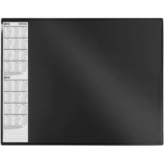 Herlitz Schreibunterlage 63x50cm Kunststoff, mit Kalendarium schwarz