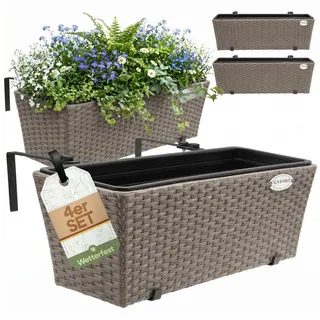 CASARIA Blumenkasten 4er Set 11 x 11 x 11 cm Creme