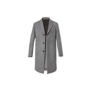 bugatti Herren Mantel grau unifarben,Fischgrat Slim Fit, grau, Herbst/Winter 2023/2024