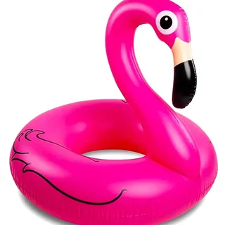 Aufblasbarer Flamingo Schwimmring Luftmatratze für Pool Strand See 114cm rosa