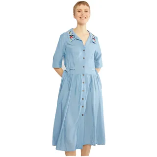 Blutsgeschwister Hellblaues Frauenhemd -Kleid -Kleid