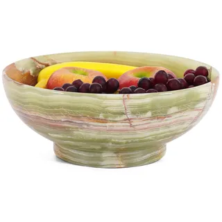 Marmor-Obstschale für Küchentheke, grüner Onyx, 25,4 cm, handgefertigte Obstschale, ideale Süßigkeitenschüssel für Heimdekoration, Eingangstisch, moderne dekorative Schalen