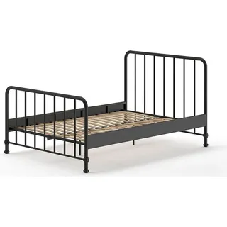 58 aufm Kessel Metallbett Kay 147x207x110 Einzelbett Metall Schwarz matt