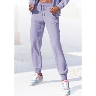 Jogginghose BUFFALO Gr. 44/46, N-Gr, lila (lavendel) Damen Hosen Freizeithosen mit seitlichen Eingrifftaschen, Loungeanzug