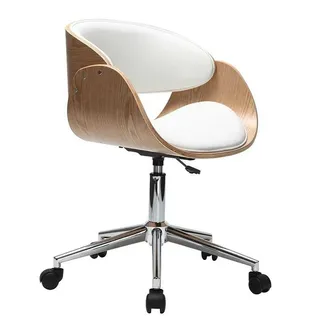 miliboo Design-Bürostuhl Holz weiß