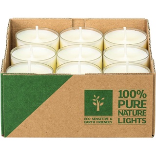 safe candle Wenzel Nature Lights Pure, 27 Stück, umweltfreundlich, plastikfreie Verpackung - Klein (4 Stunden Brenndauer) (Natural)