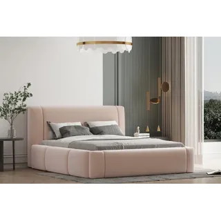 a&j möbelland gmbh Polsterbett ROLF 90 x 200 mit Matratze, Bettkasten und Lattenrost. Farbe: Beige - Beige