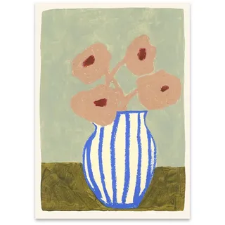The Poster Club - Pink Flowers von Carla Llanos, 50 x 70 cm