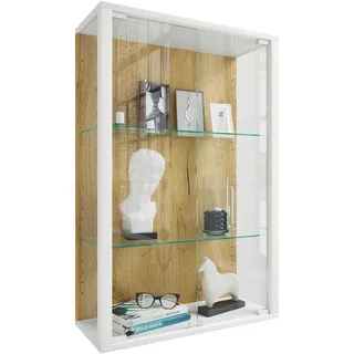 VCM Wandvitrine Glas Udina M 60 x 25 x 80 cm Weiß