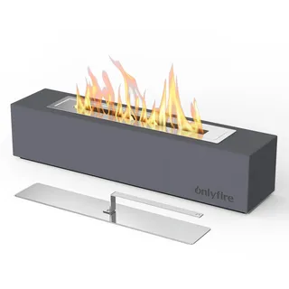onlyfire Bioethanol Tischkamin mit Löschhilfe, Bio Ethanol Kamin für Indoor & Outdoor, Tischfeuer für Terrasse Balkon Garten Deko, Tischfeuerstelle, Rechteckige, Beton