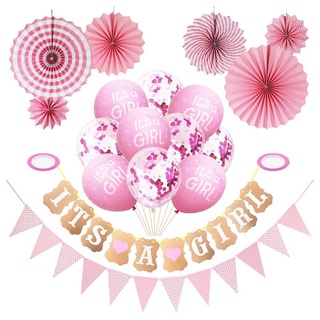GelldG Dekokugel Rosa Baby Party Dekoration mit 10 Luftballons rosa