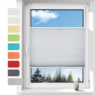 Plissee ohne Bohren Plissees Klemmfix, Easyfix Plisseeroll Rollo für Fenster Einfache Montage Sichtschutz und Sonnenschutz,100 x 140cm