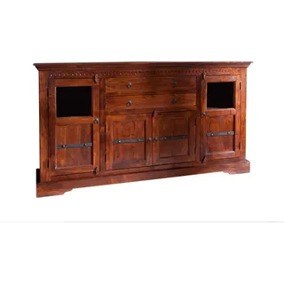 Massivmoebel24 Sideboard Akazie 181 x 100 x 50 cm Dunkelbraun