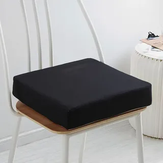 Hixingo rutschfest Cozy Sitzkissen, Abnehmbarer Quadratische Form Stuhlkissen Waschbar Sitzkissen Stuhl, Einfarbig Bodenkissen für Indoor und Outdoor (45x45x5cm,Schwarz)