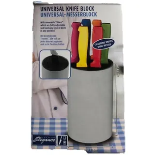 Messerblock unbestückt mit Borsten, ohne Messer, für 8 Messer aller Art, Messerhalter HD, 18 x 11 x 11 cm