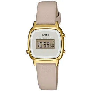 Casio Damen Digital Quarz Uhr mit Echtes Leder Armband LA670WEFL-9EF